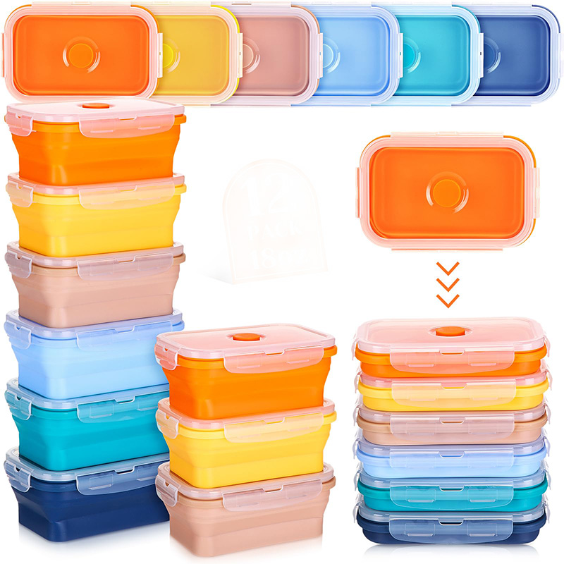 Meal Prep Tupperware - Składane pojemniki do przechowywania żywności Silikonowe