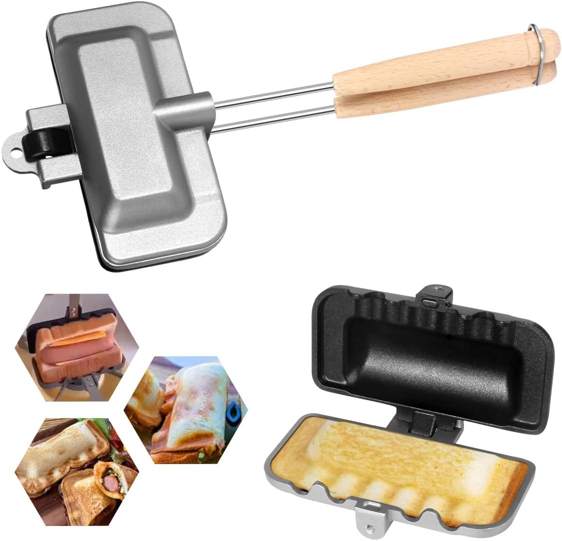 Breakfast Sandwich Press - Maszyna do kanapek, urządzenie 4w1 do