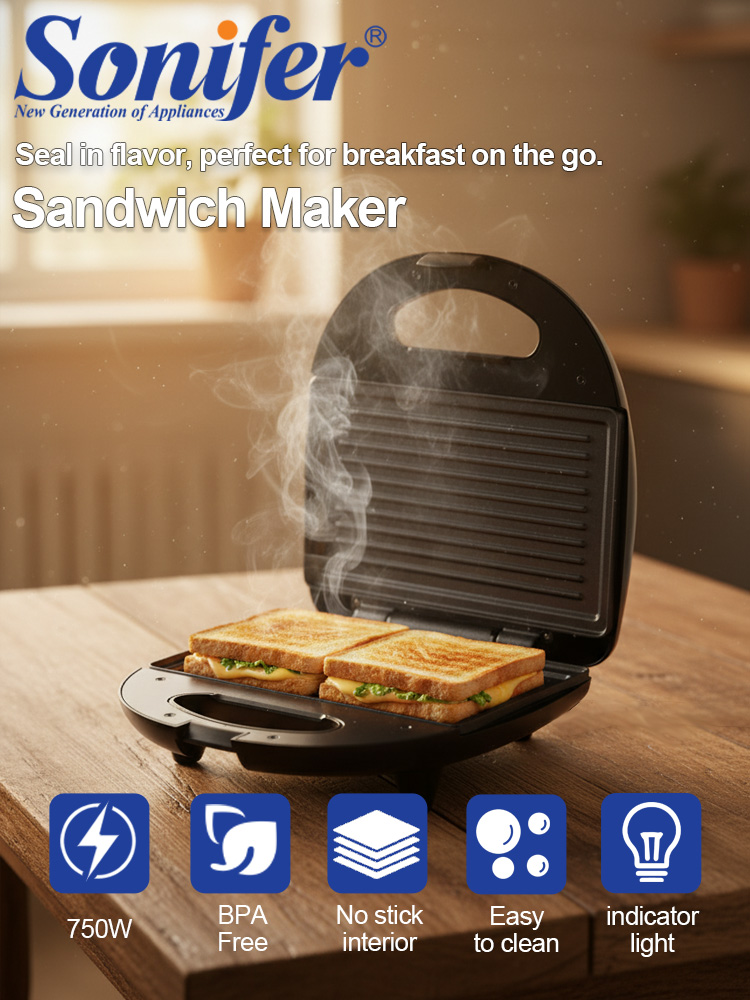 Breakfast Sandwich Press - Opiekacz do kanapek Sonifer SF-6173 750W