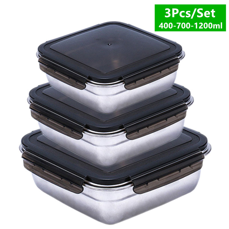 Meal Prep Tupperware - 1200/750/400ML Zestawy pojemników na lunch Food