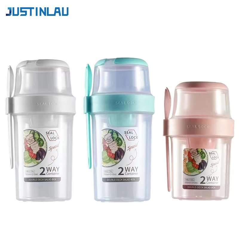 Meal Prep Tupperware - JUSTINLAU Przenośny Kubek na Sałatę Wspomagający