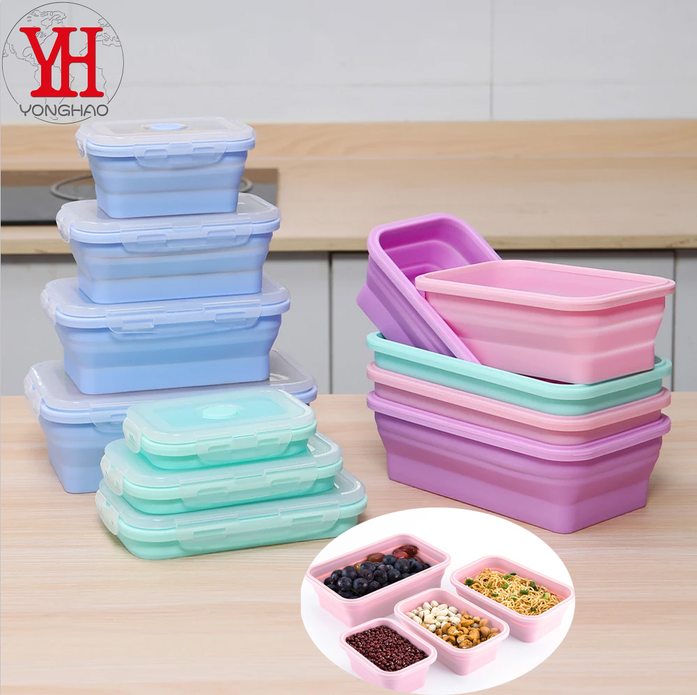 Meal Prep Tupperware - 4 sztuk/zestaw silikonowe prostokątne pudełko na