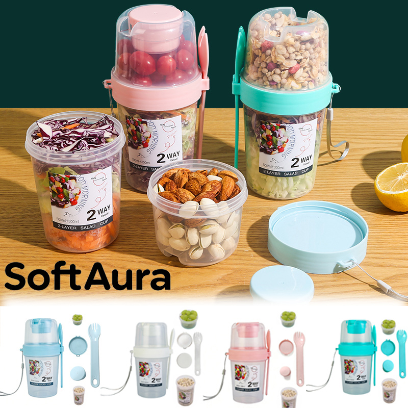 Meal Prep Tupperware - SoftAura Śniadaniowe Kubeczki na Wynos, Pojemniki
